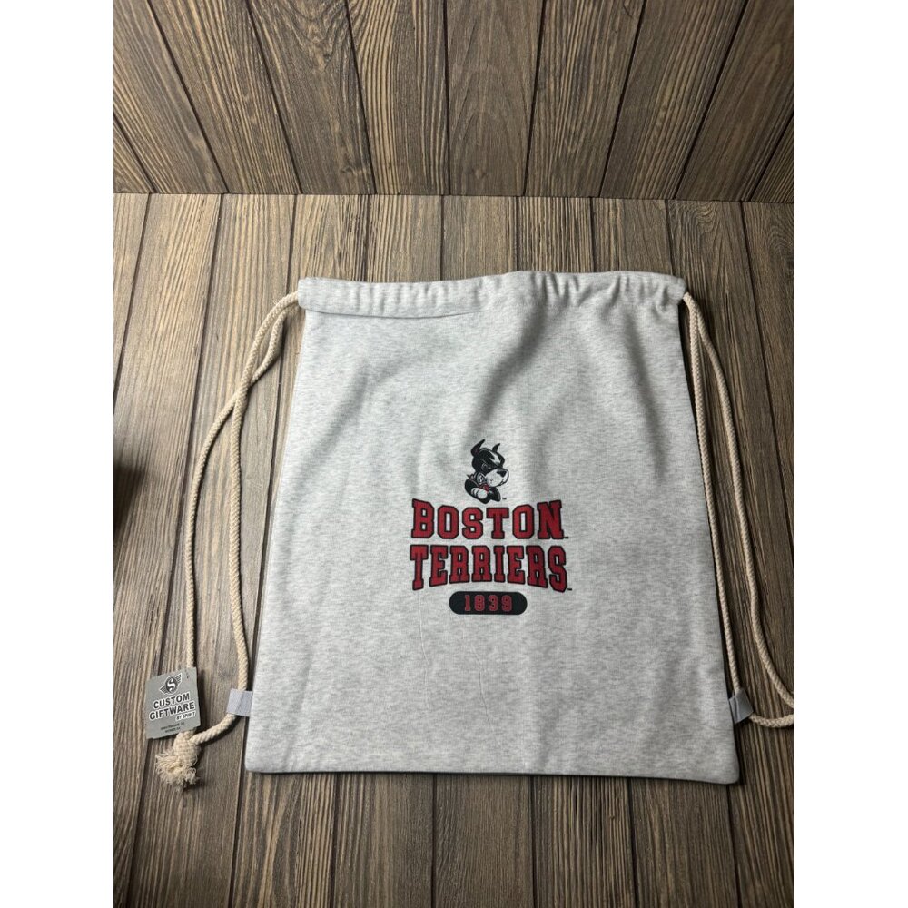 Boston University Boston Terriers Drawstring Backpack Sweatshirt Material By Spi